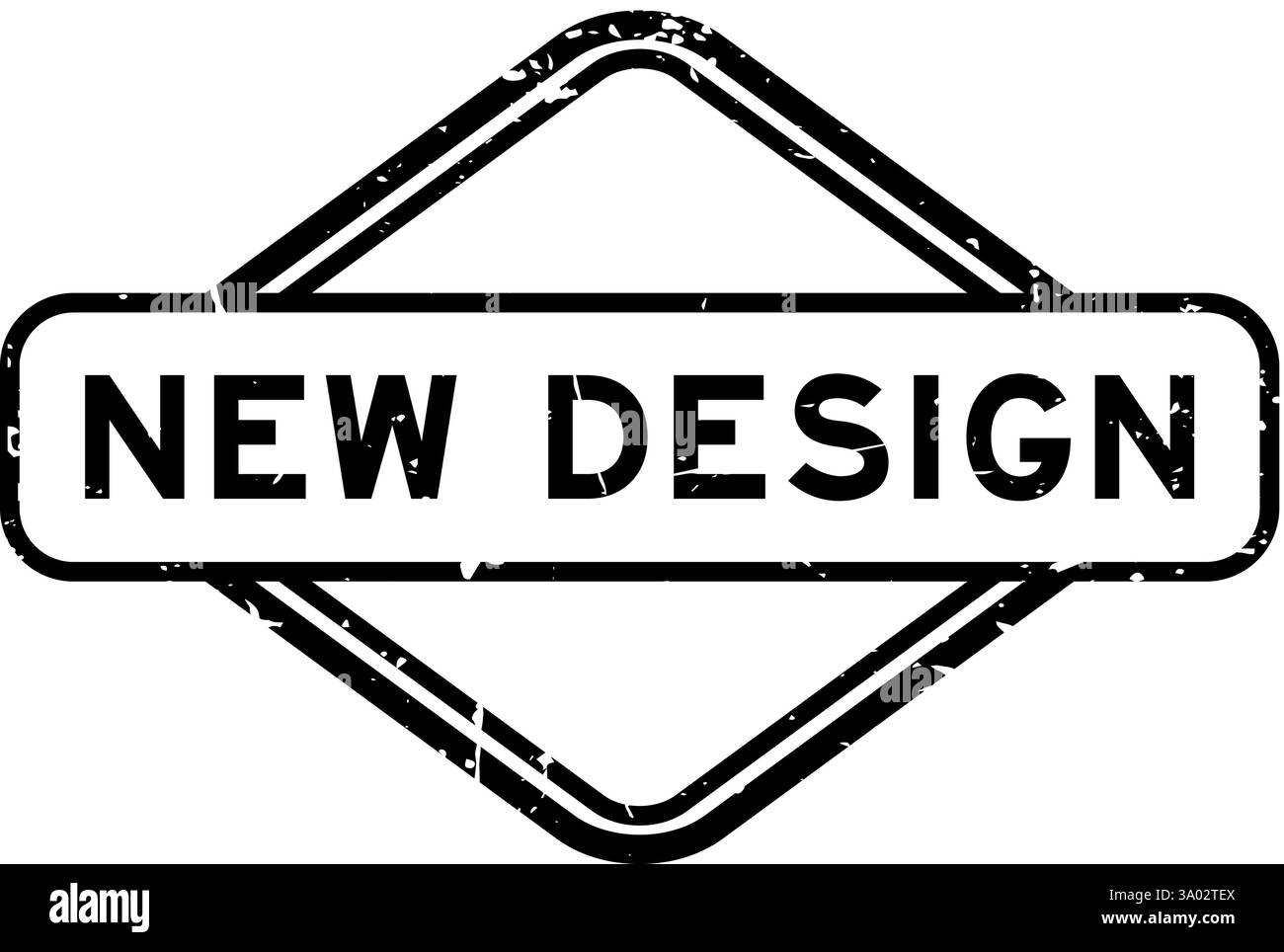 Grunge black new design word rubber seal stamp on white background ...