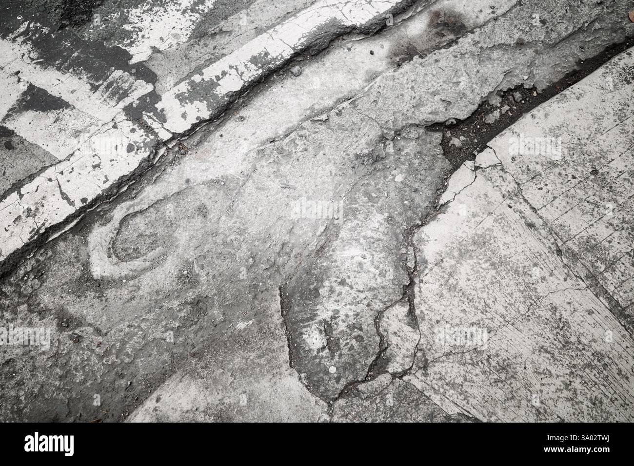 Grunge cracked asphalt background or texture. Stock Photo