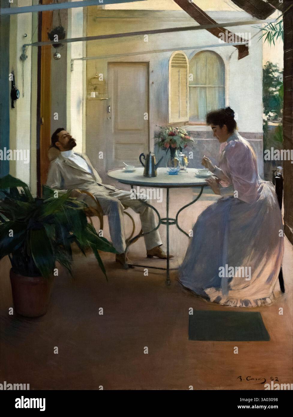 Ramon Casas i Carbó (1866-1932), Interior al aire libre Interior at Outdoors, 1892 Stock Photo