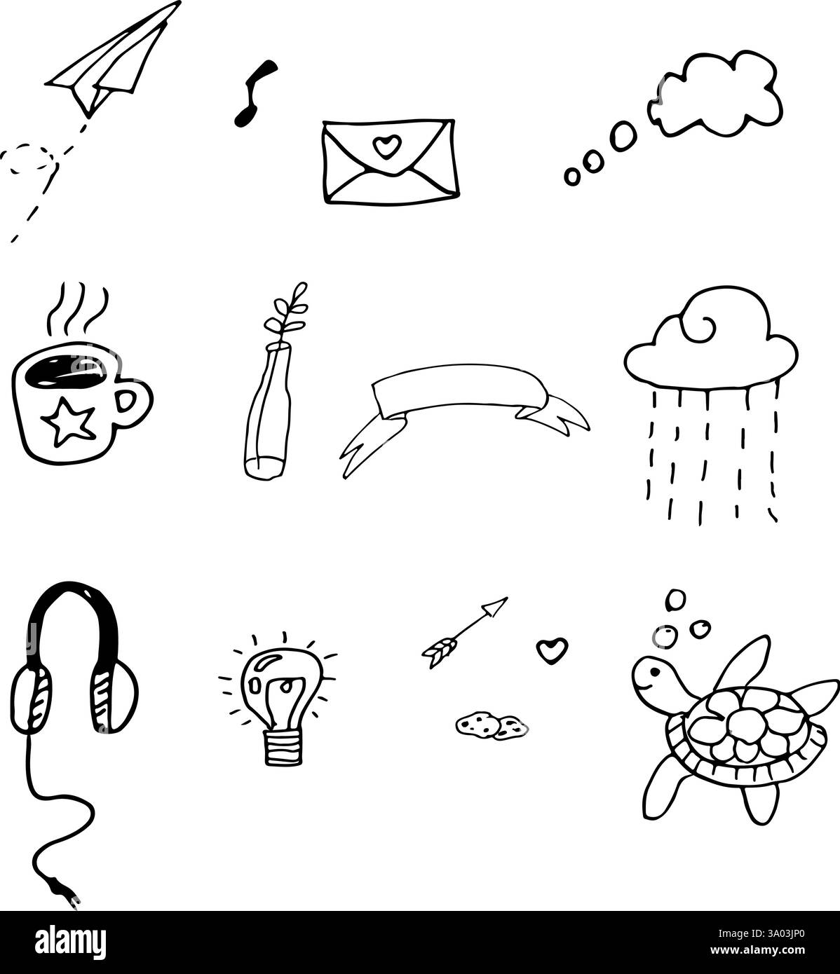 set of doodles black icons Stock Vector Image & Art - Alamy