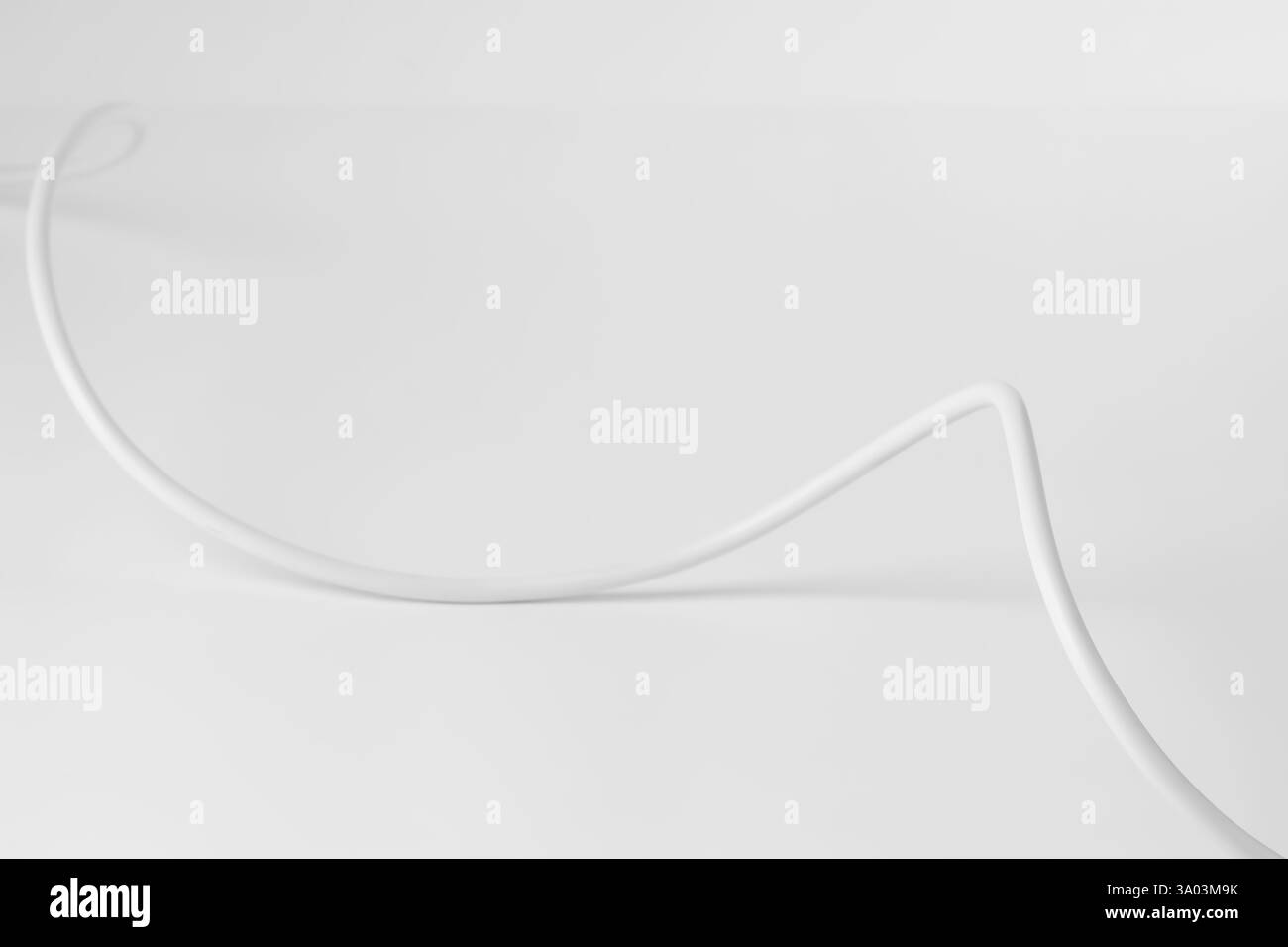 One insulated electrical wire isolated on white Stock Photo