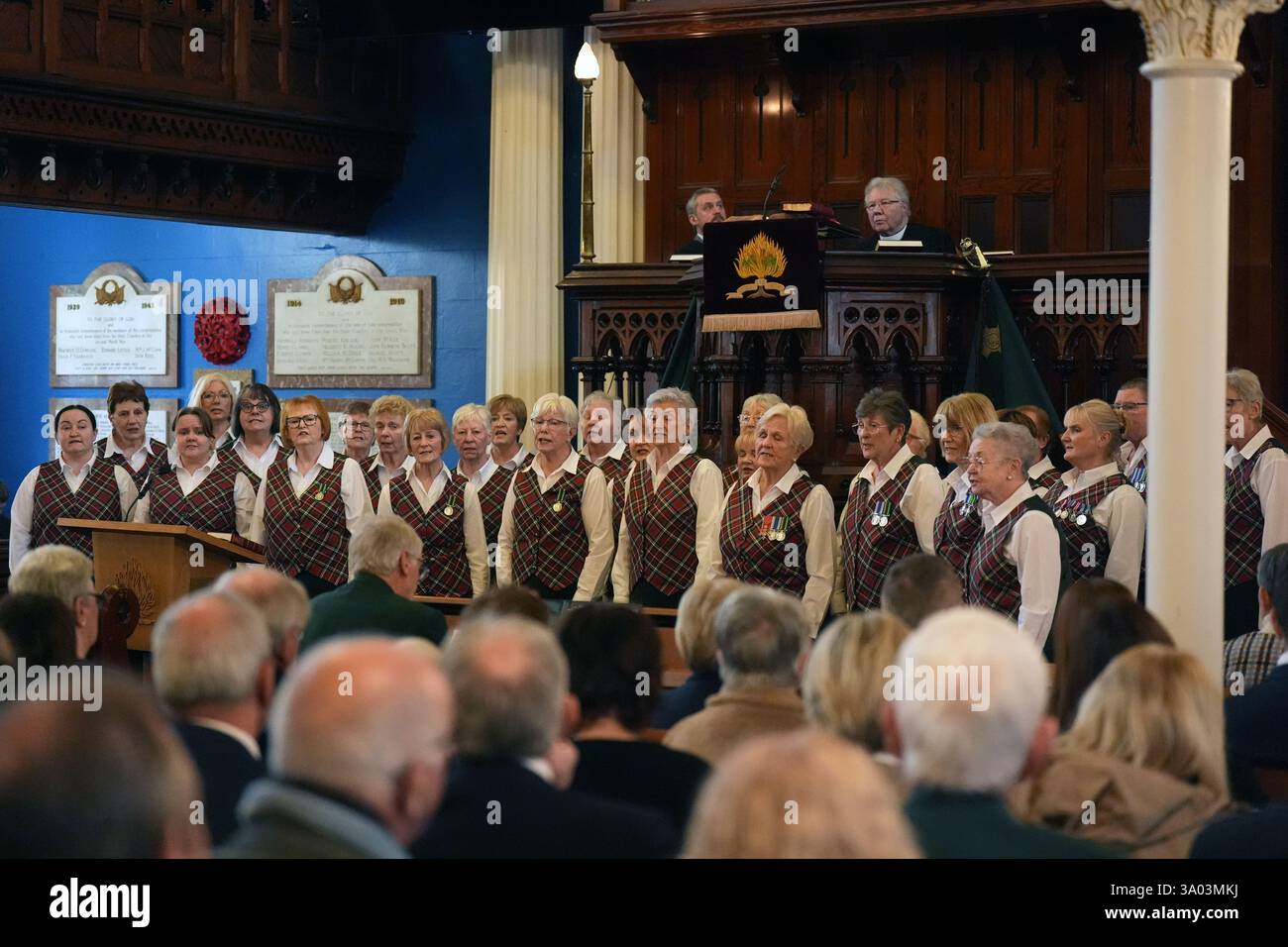 The PSNI / RUC Ladies Choir sing during the service at Sandys Street ...