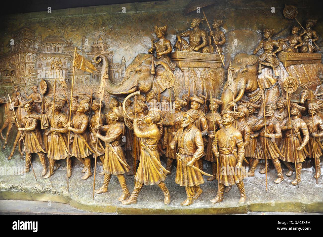 Sculpture of shivaji at akluj fort, Shivshrushti, Solapur, Maharashtra ...