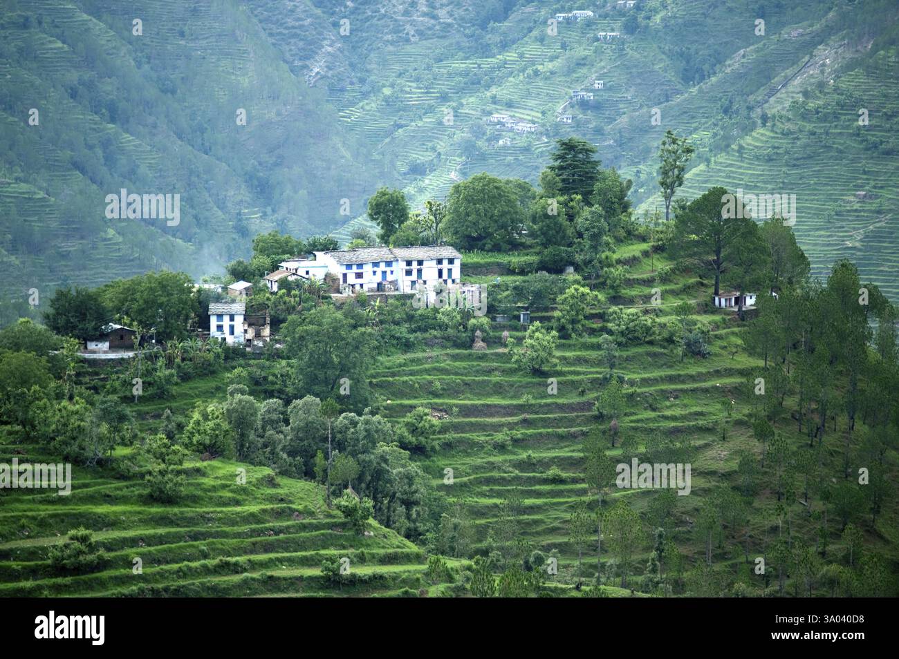 Villages in valley of uttarakhand India Asia Stock Photo - Alamy