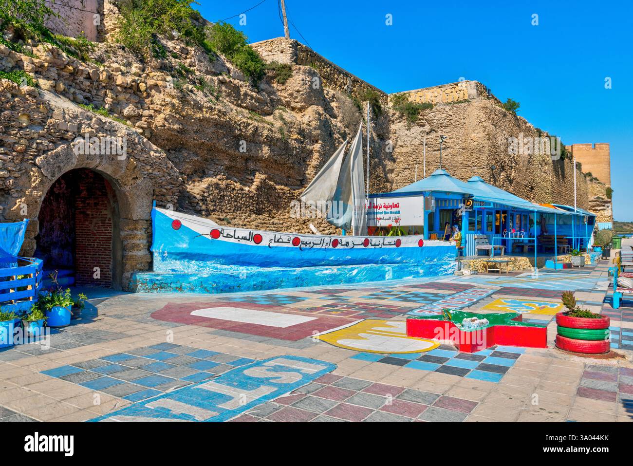 The Moroccan city of Azemmour is located on the Atlantic coast, 75 km ...