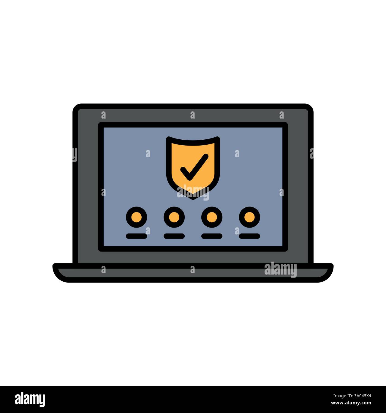 Zone flat color line icon. Vector isolated element. Editable stroke. Stock Vector