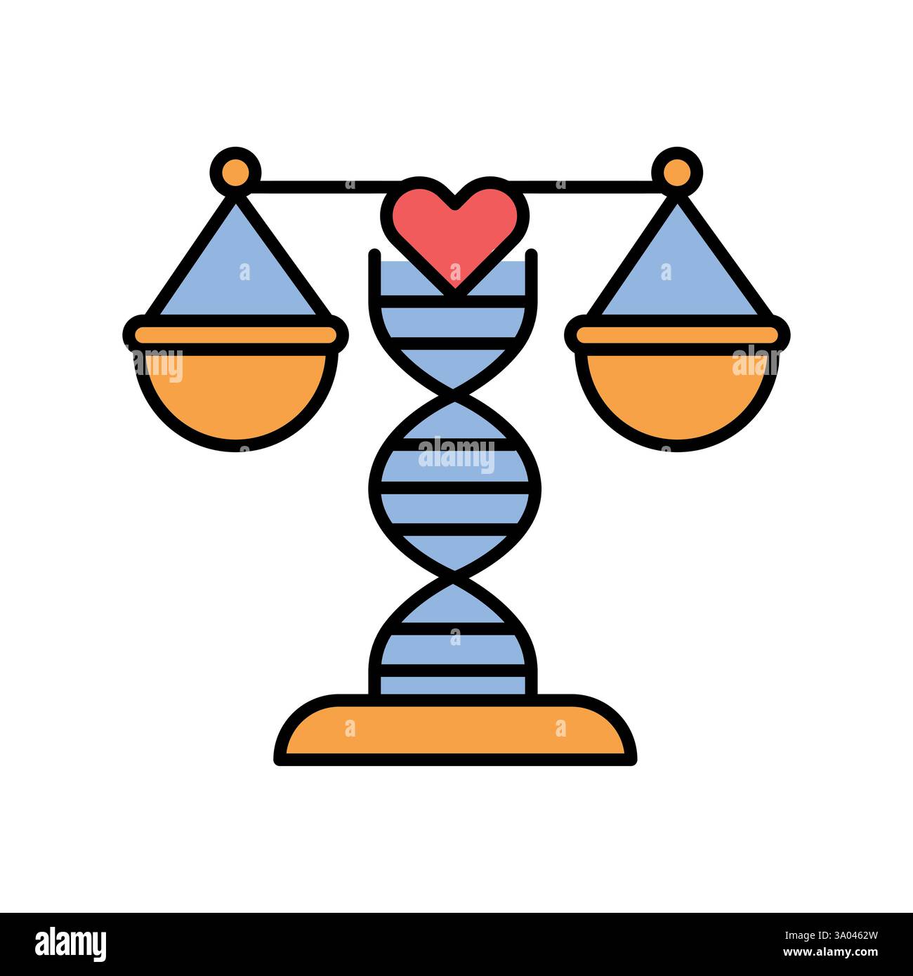 Bioethics color line icon. Vector isolated element. Editable stroke. Stock Vector