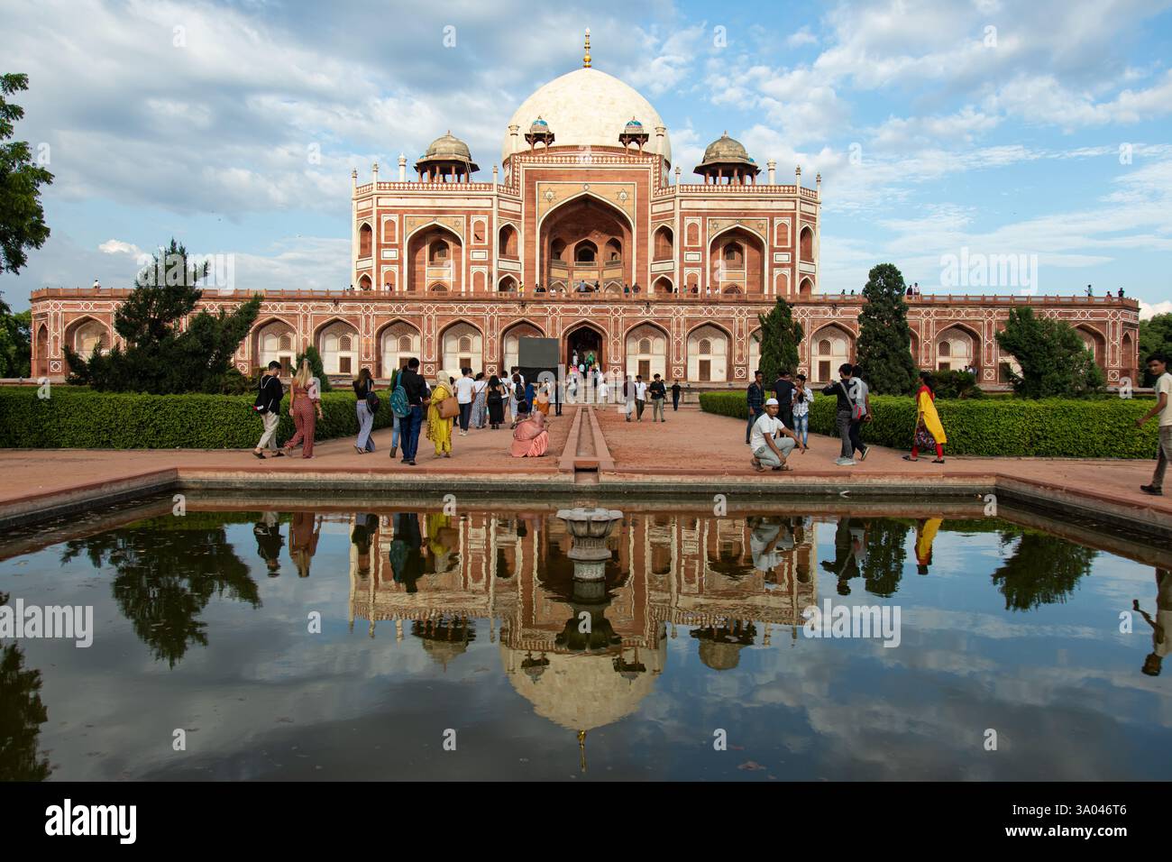 Delhi, India - 8-12-2022: Humayun's Tomb with tourists. Mughal ...