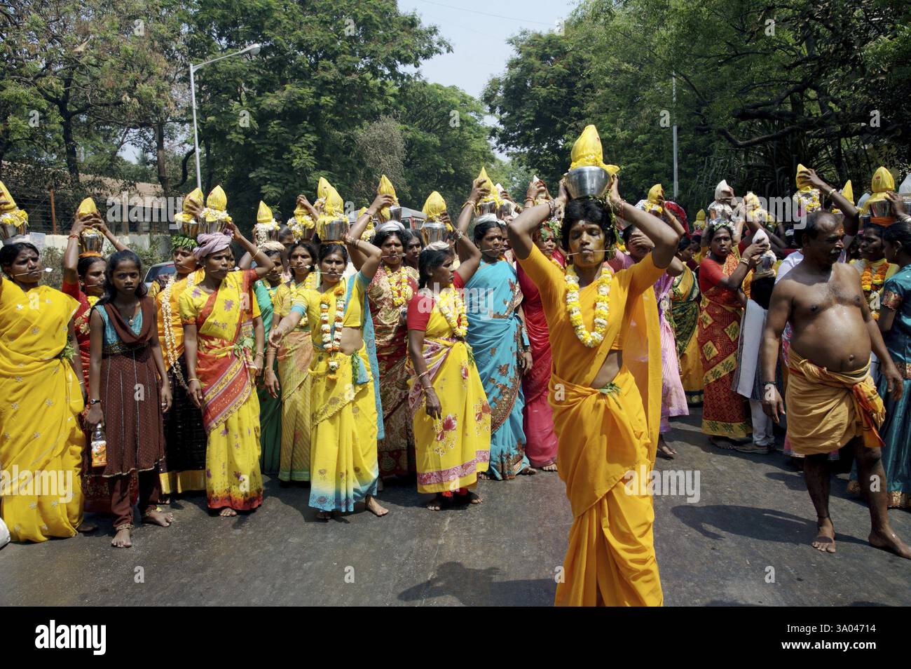 Woman Celebrating Murgan Ayyappa Festival Mumbai Maharashtra India Asia Stock Photo
