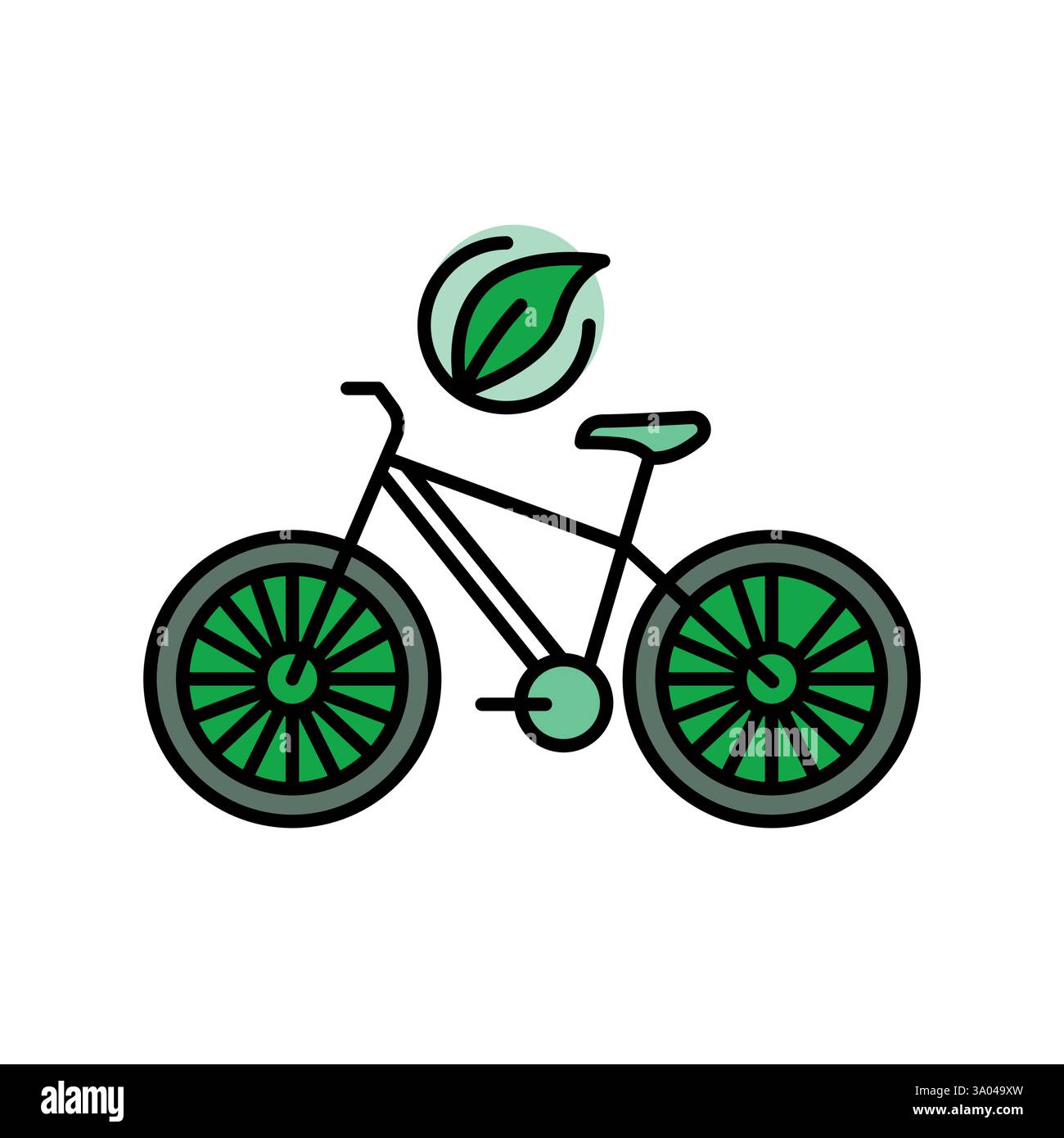 Bicycle color line icon. Vector isolated element. Editable stroke. Stock Vector
