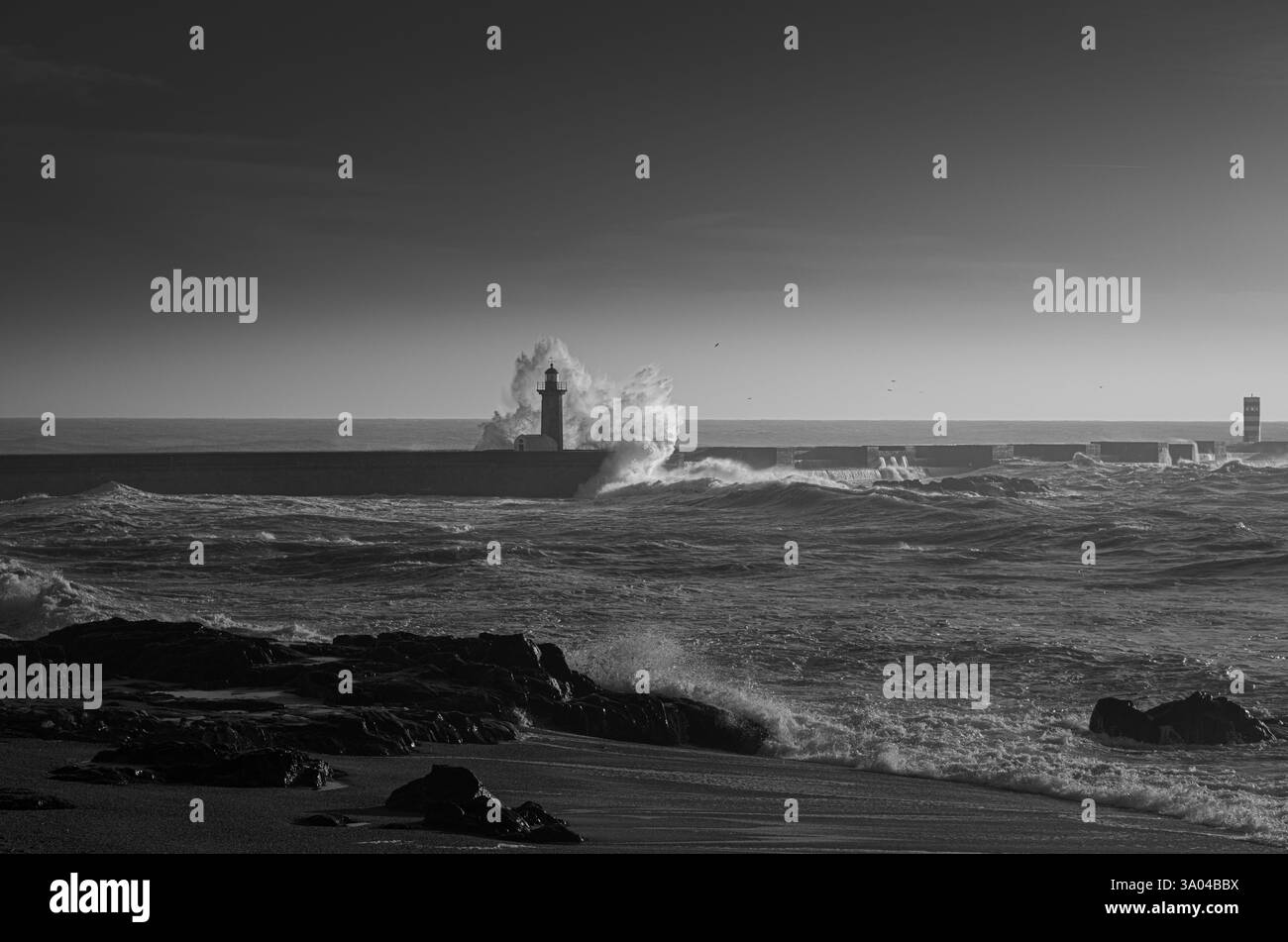 Sea landscape huge waves Black and White Stock Photos & Images Alamy