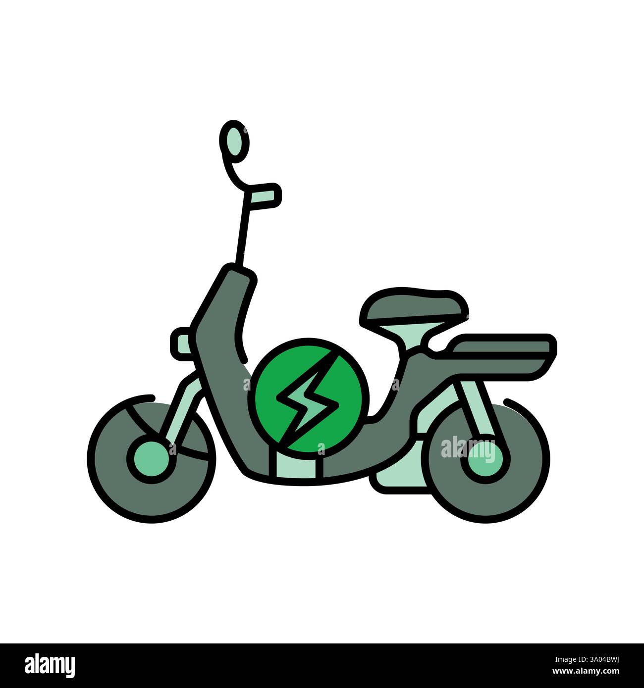 Electric transport flat icon. Vector isolated element. Stock Vector