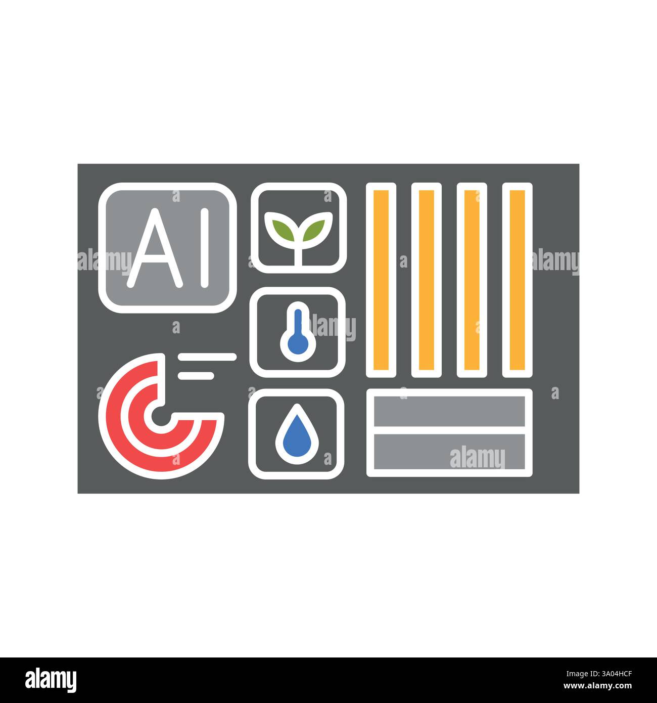 Agroanalytics flat icon. Smart agriculture. Vector isolated element. Stock Vector