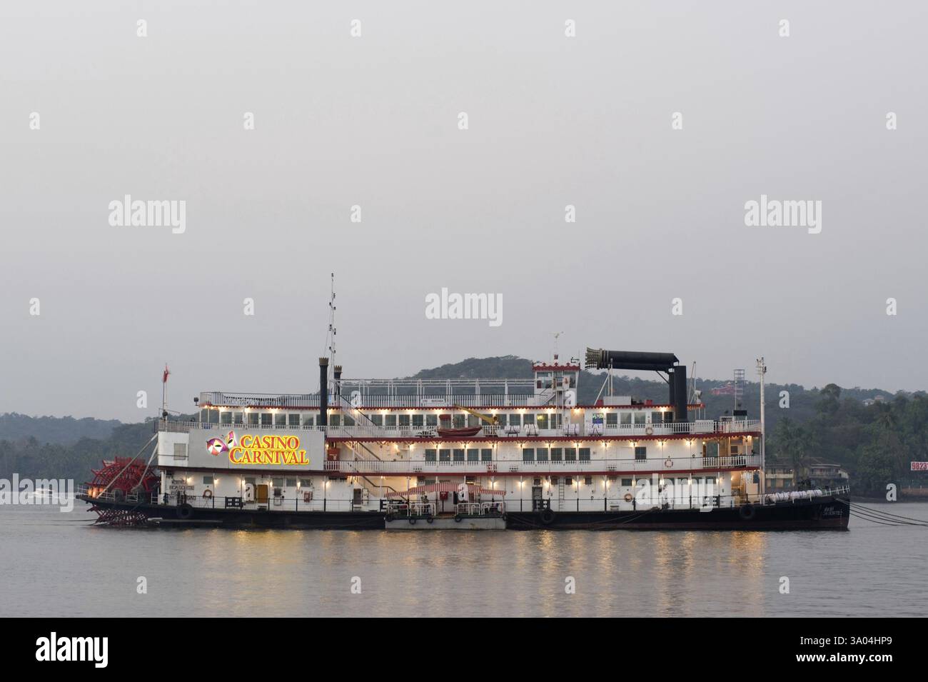 Illuminated Casino Cruise in Mondovi River Panjim Goa India Asia 2011 Stock Photo