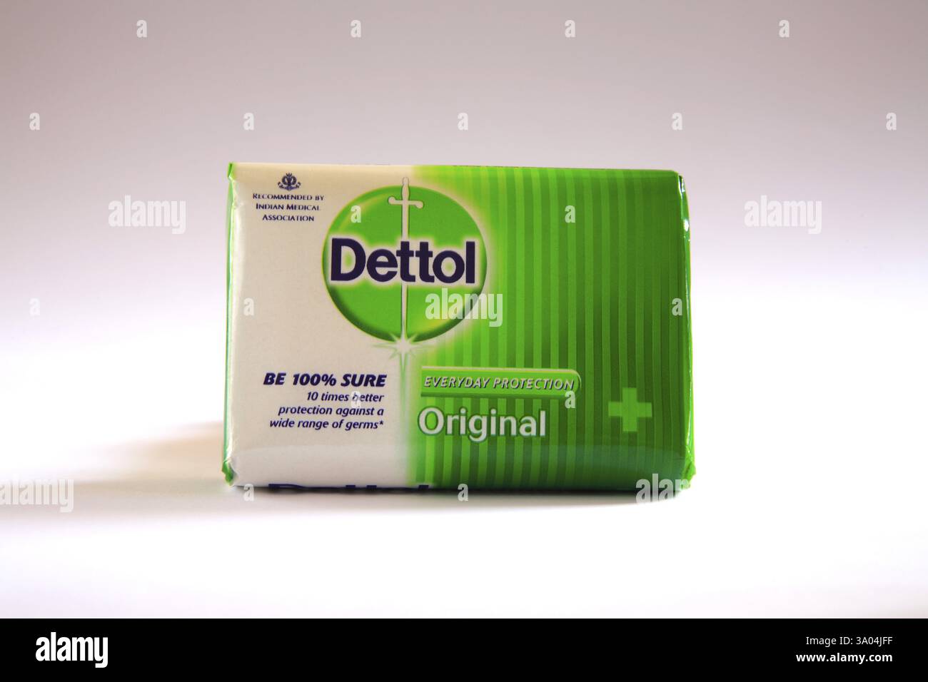 Toilet soap dettol on white background Stock Photo - Alamy