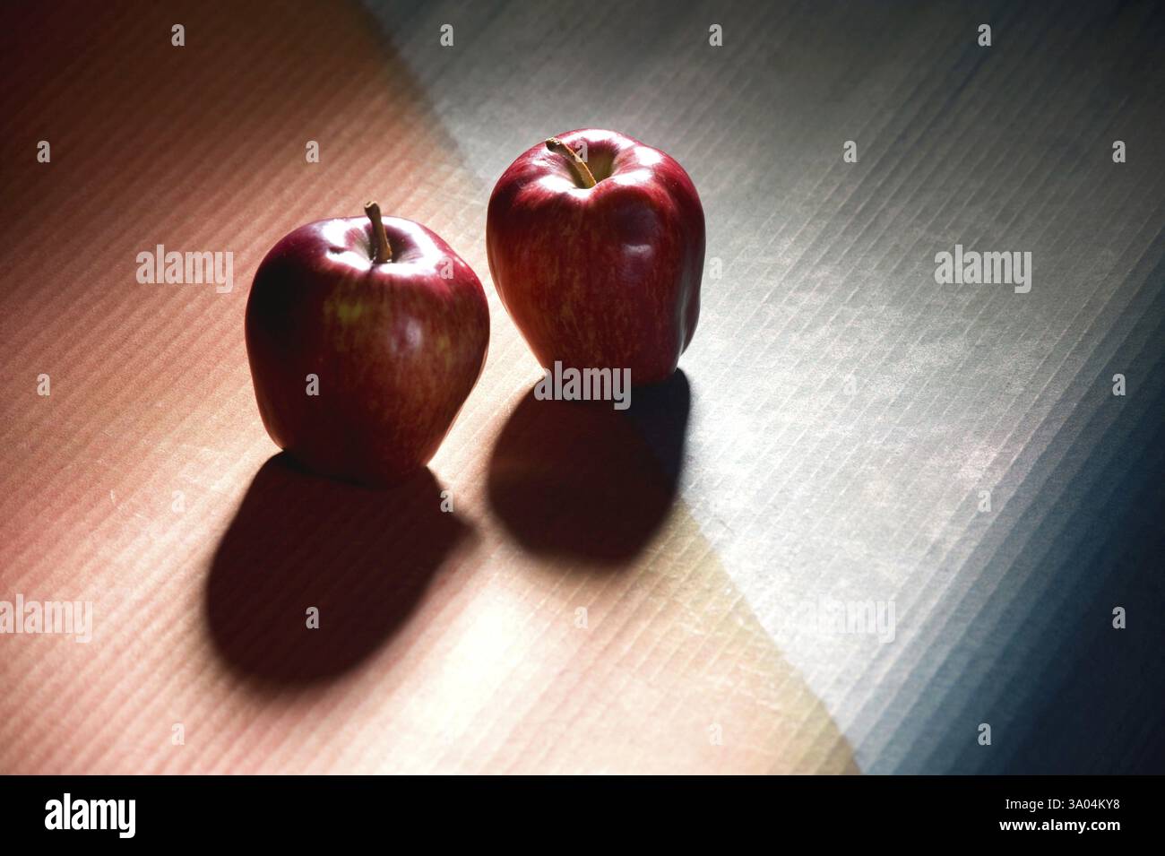 Fruits, apple on grey background Stock Photo