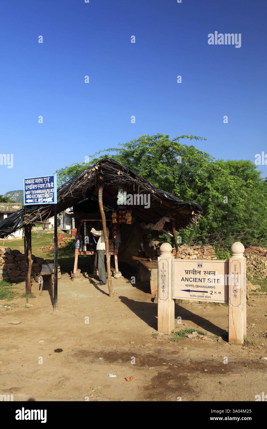 Ancient site signboard of Bhangarh, Rajasthan, India, Asia Stock Photo ...