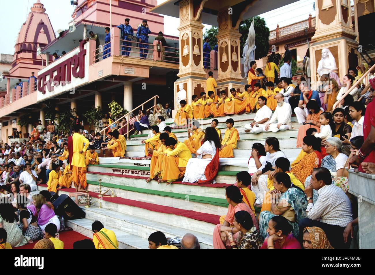 Paramarth Devotees at paramarth niketan ashram swargashram during maha kumbh mela ...