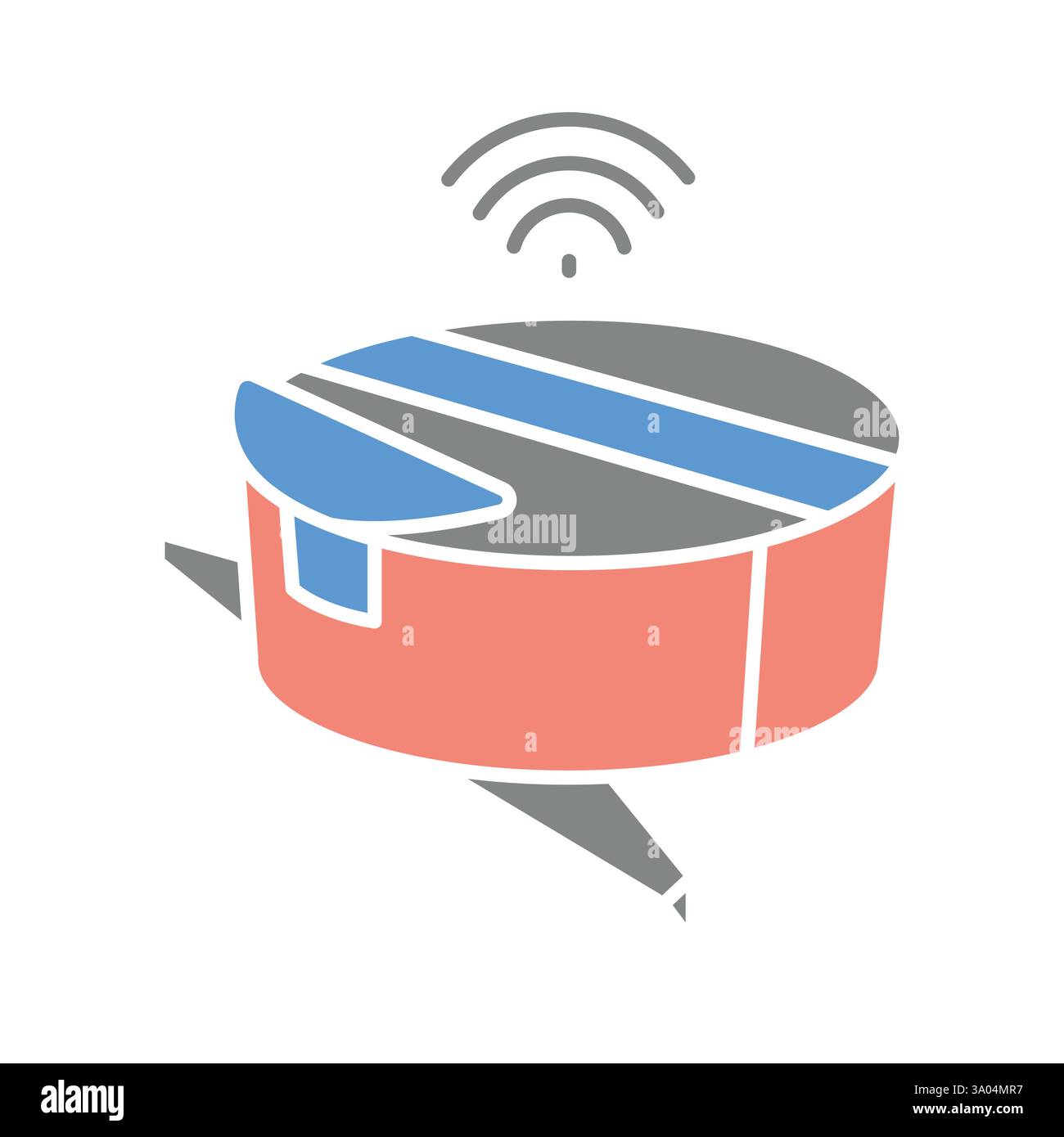 Cleaning robot black line icon. Vector isolated element. Editable stroke. Stock Vector