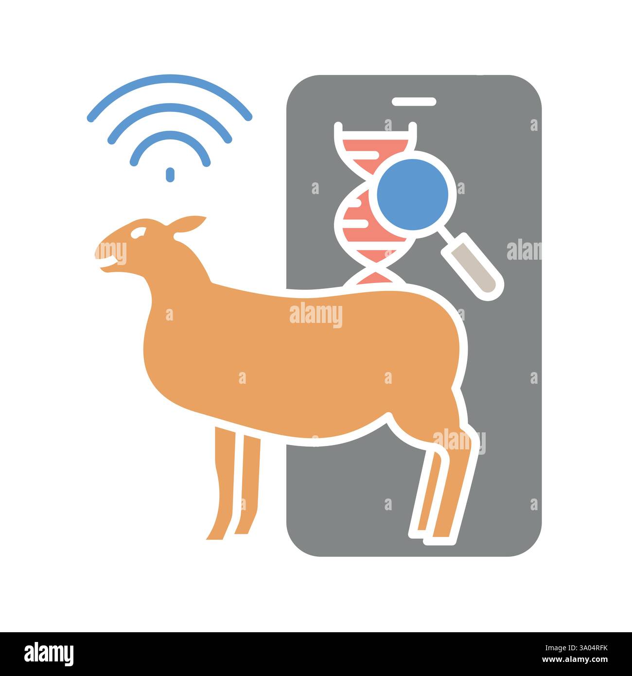 Genetic Analysis flat icon. Vector isolated element. Stock Vector