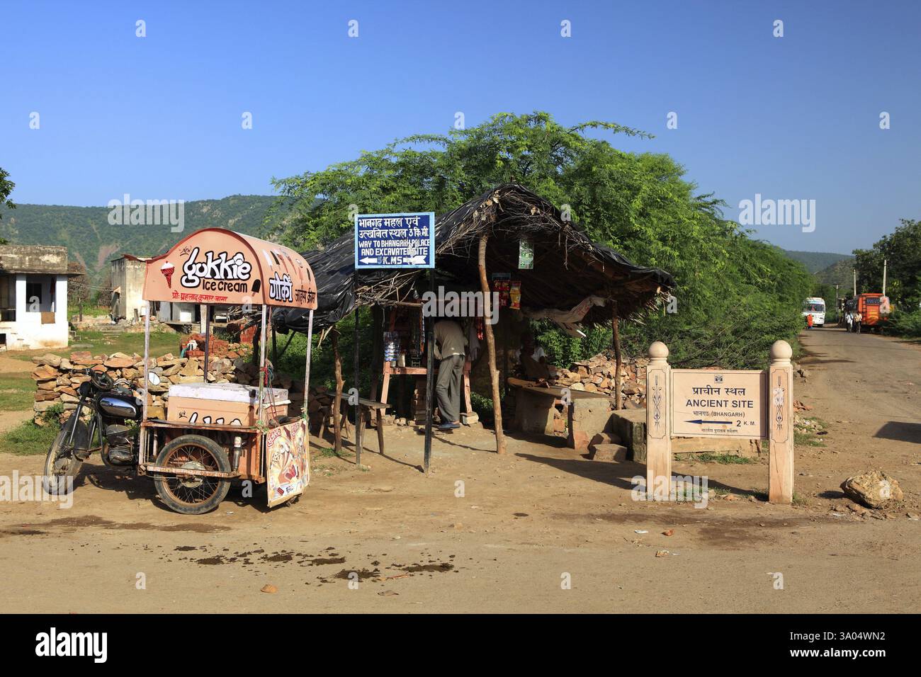 Ancient site signboard of Bhangarh, Rajasthan, India, Asia Stock Photo ...