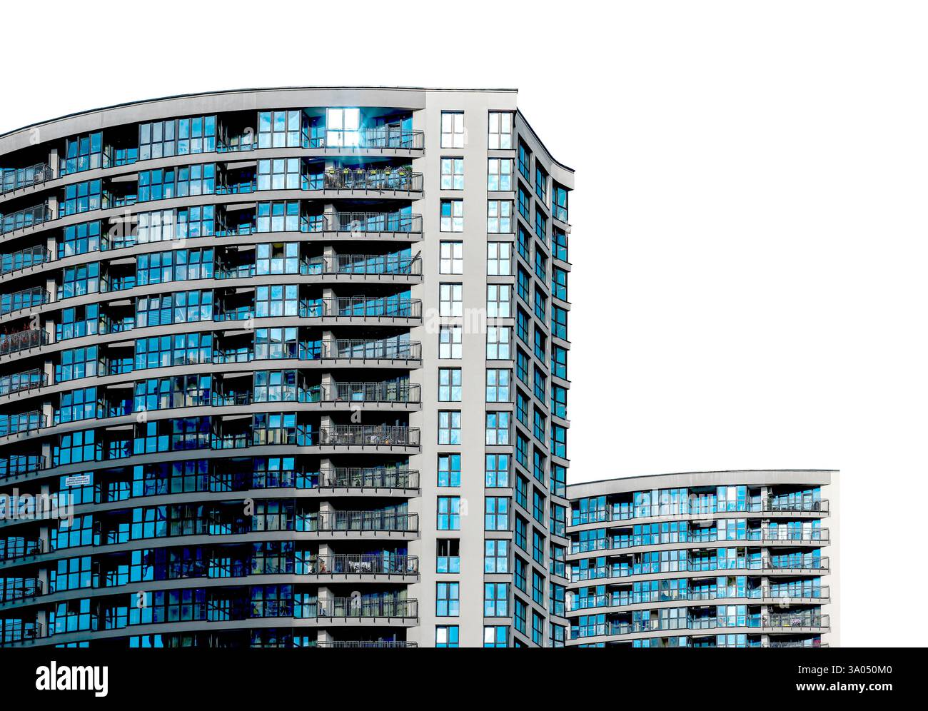 Fresh Look at Modern High Rise Condominium In Downtown City Facade With Large