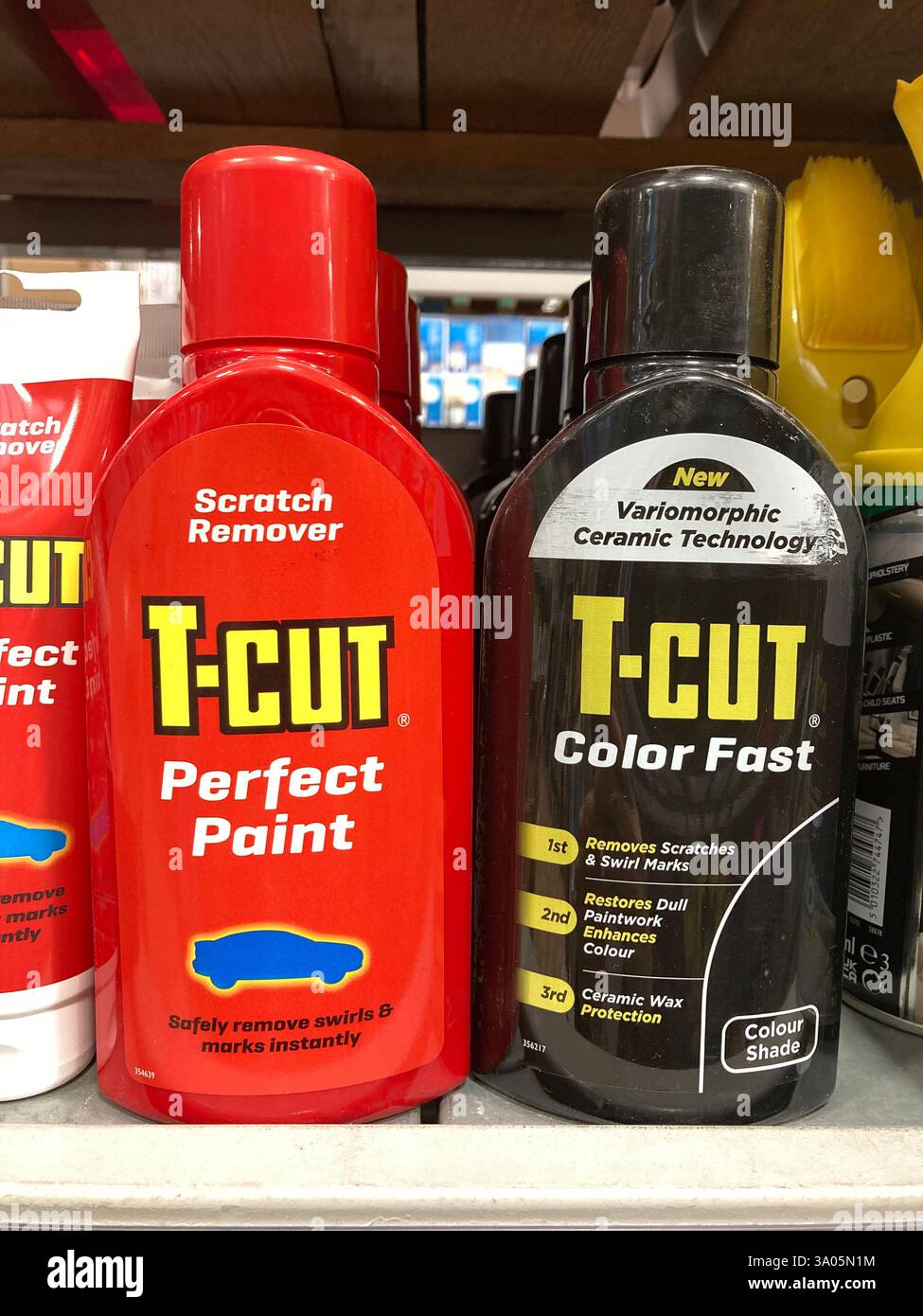 Car care T-Cut scratch remover and paint restorer - Smartphone Captured Stock Image