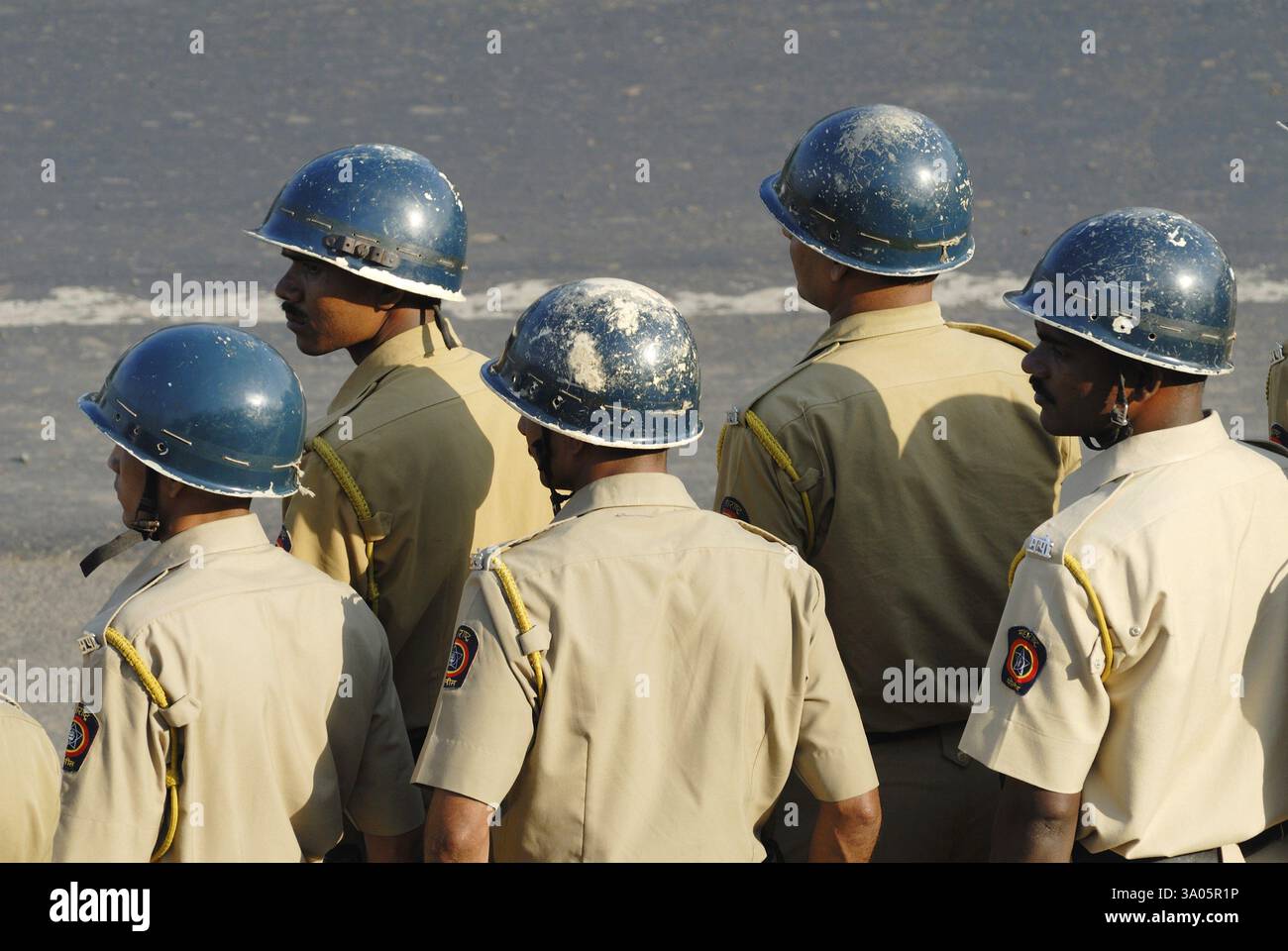 Police standing in line, Bombay Mumbai, Maharashtra, India, Asia Stock ...