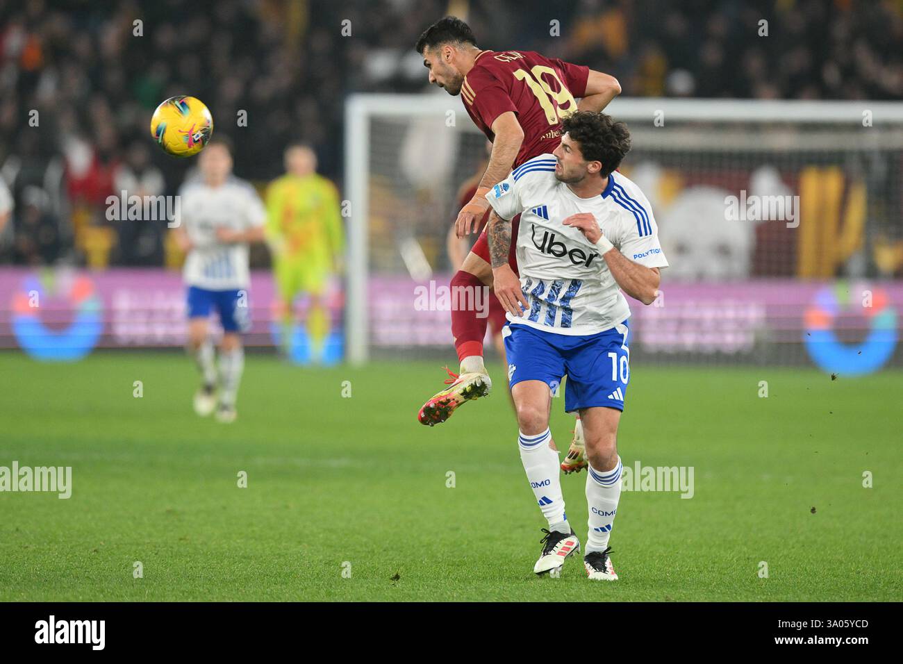 Olimpico Stadium, Rome, Italy - Zeki Celik of AS Roma in aerial ...