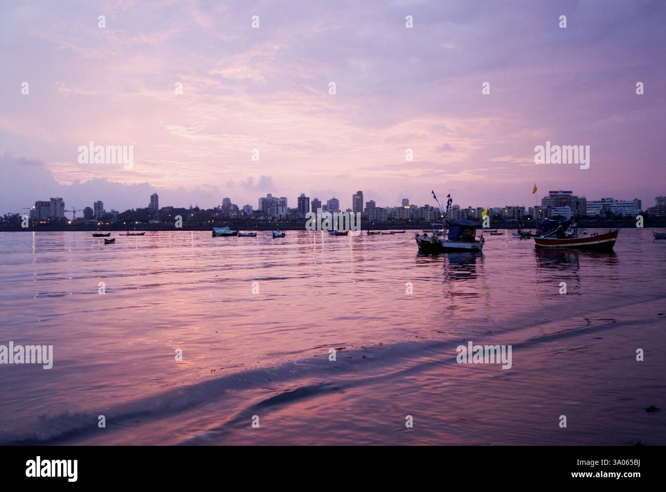 Mahim beach and Bandra bandstand at evening, Bombay now Mumbai ...