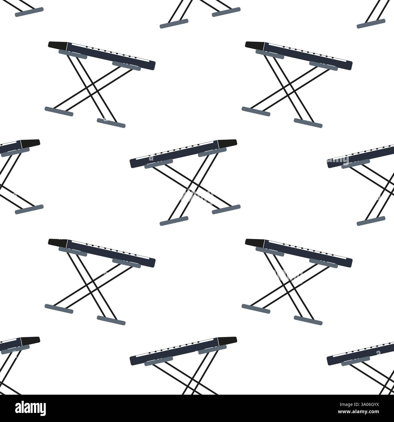 Digital keyboard pattern design for creative projects and music themes Stock Vector