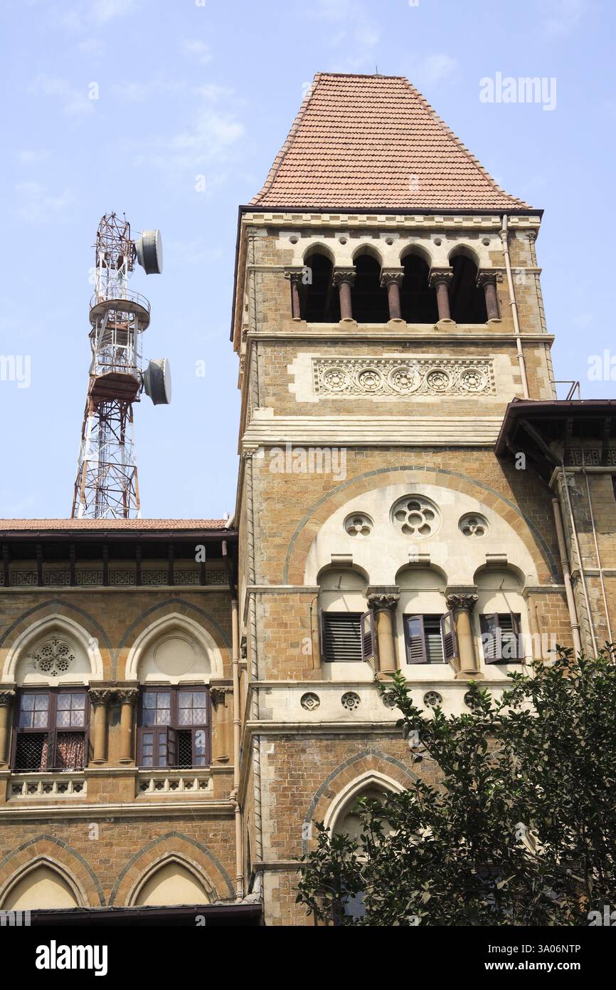 Mud roof of Central Telegraph Office at Street Veer Nariman road, Churchgate, Bombay Mumbai, Maharashtra, India, Asia Stock Photo