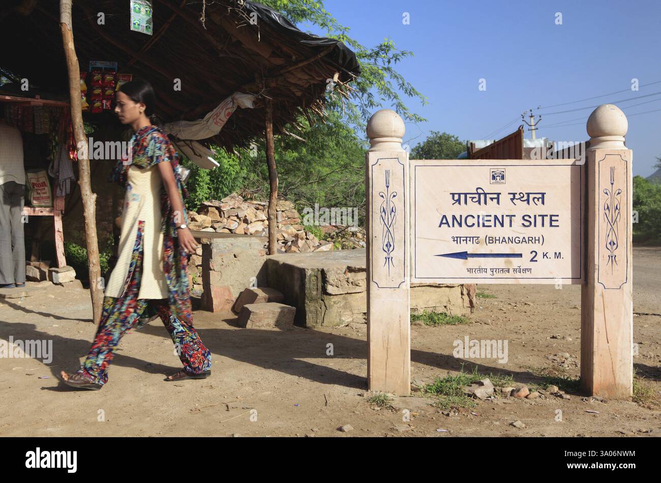 Ancient site signboard of Bhangarh, Rajasthan, India NO MR Stock Photo ...