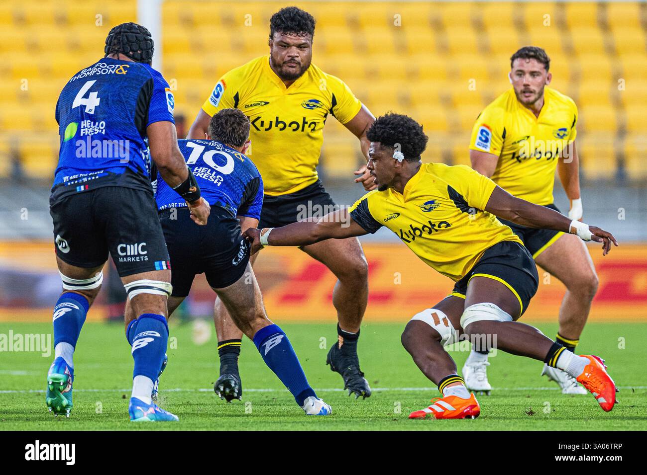 WELLINGTON, NEW ZEALAND - March 01: Hurricanes number eight Peter Lakai ...