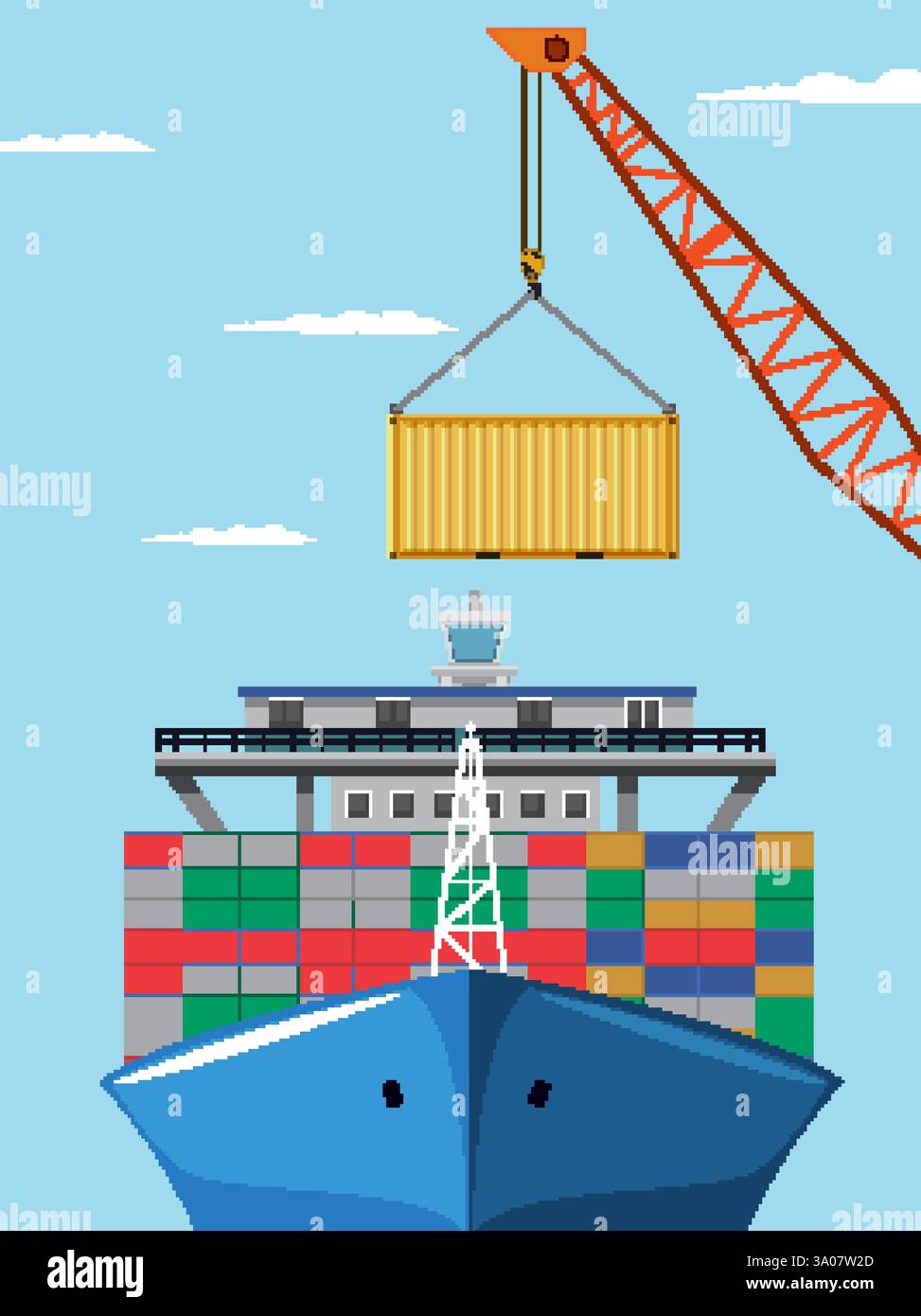 Container crane ship Stock Vector Images - Alamy