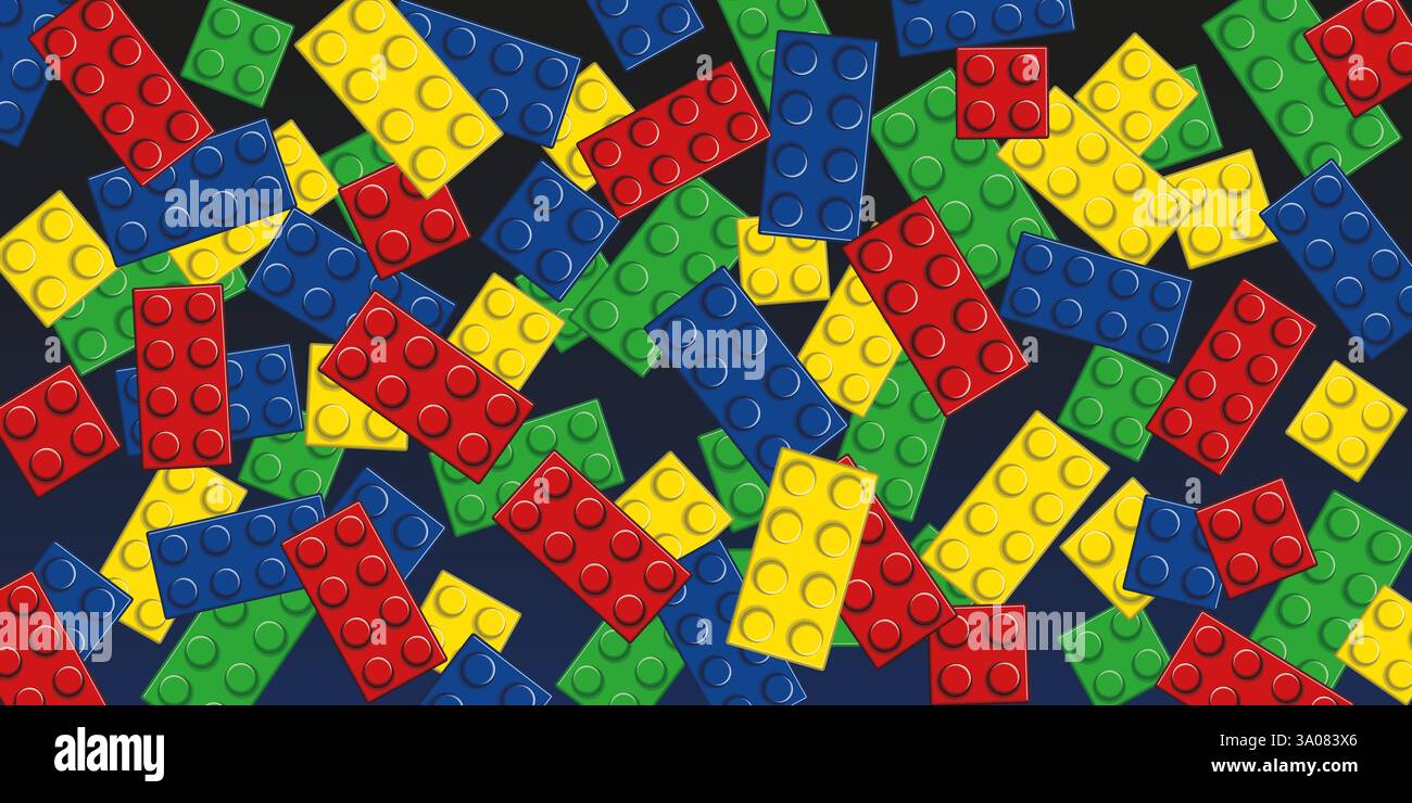 Brick toys block vector background Stock Vector
