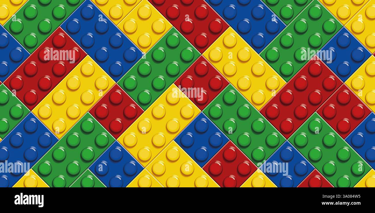 Brick toys block vector background Stock Vector