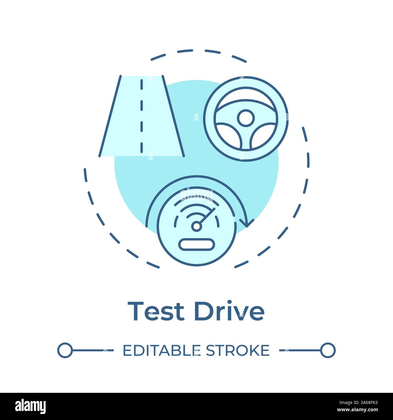 Test drive soft blue concept icon Stock Vector