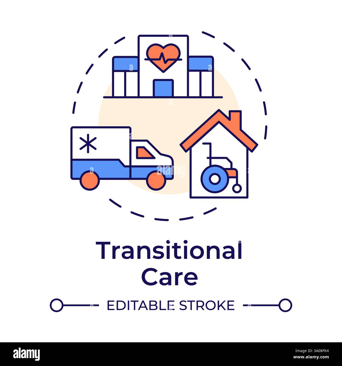 Transitional care multi color concept icon Stock Vector Image & Art - Alamy