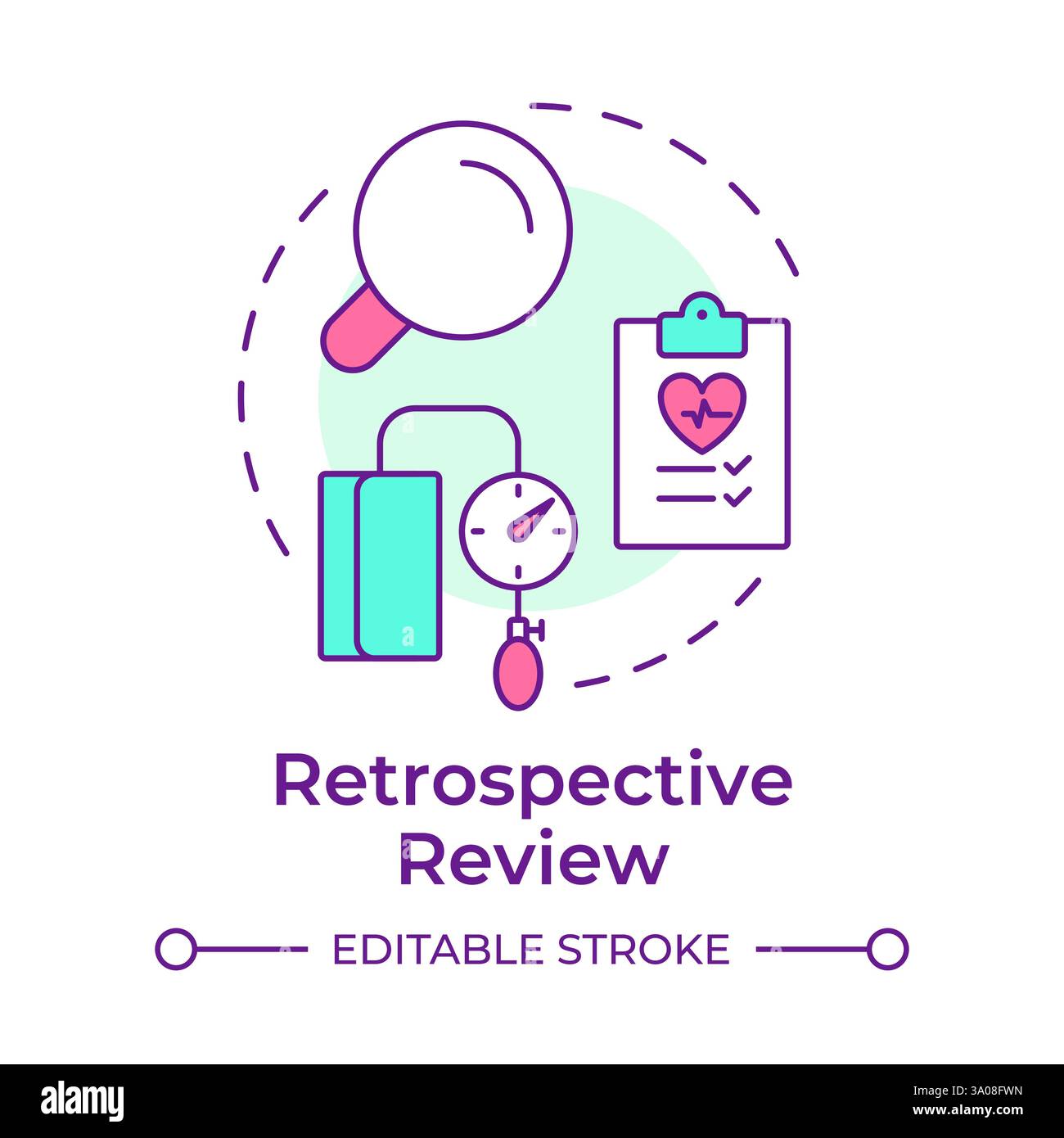 Retrospective review multi color concept icon Stock Vector Image & Art ...