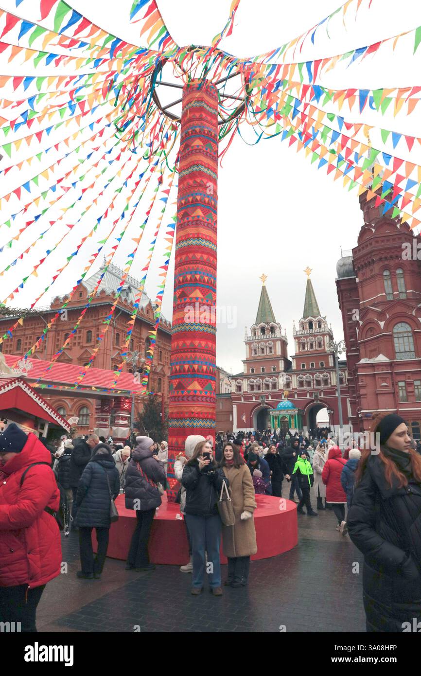 Moscow, Russia.2nd March 2025. People attend a celebration of