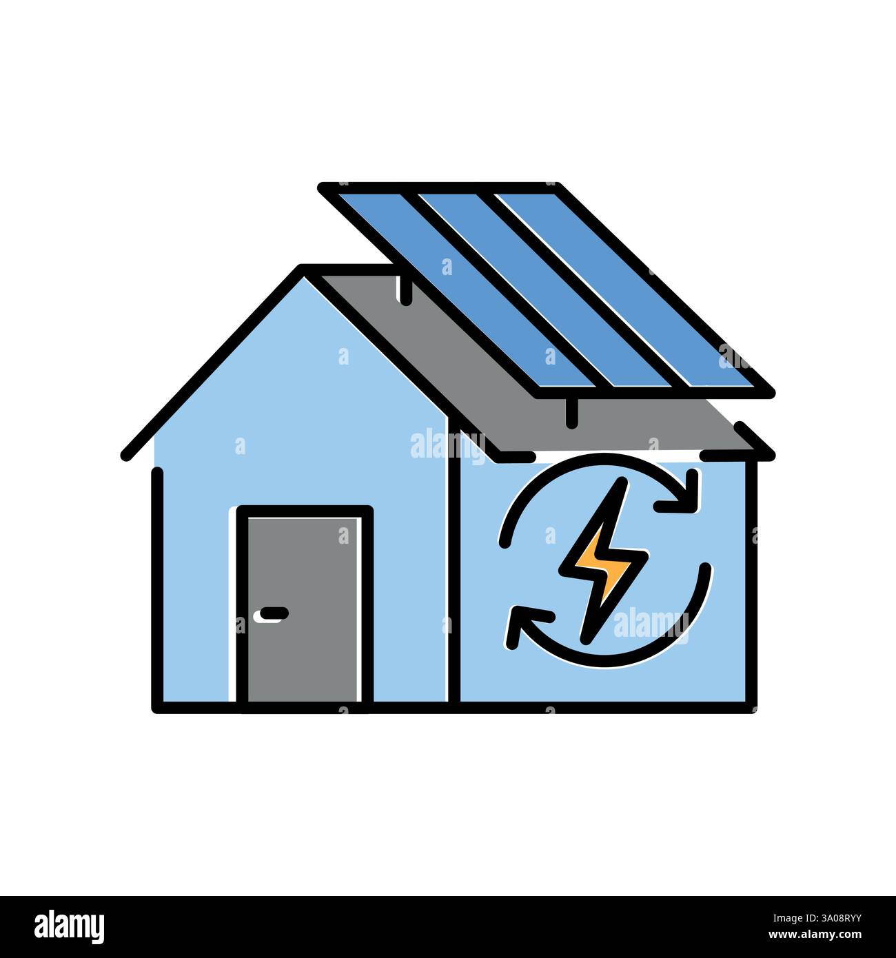 Energy efficiency color line icon. Vector isolated element. Editable stroke. Stock Vector