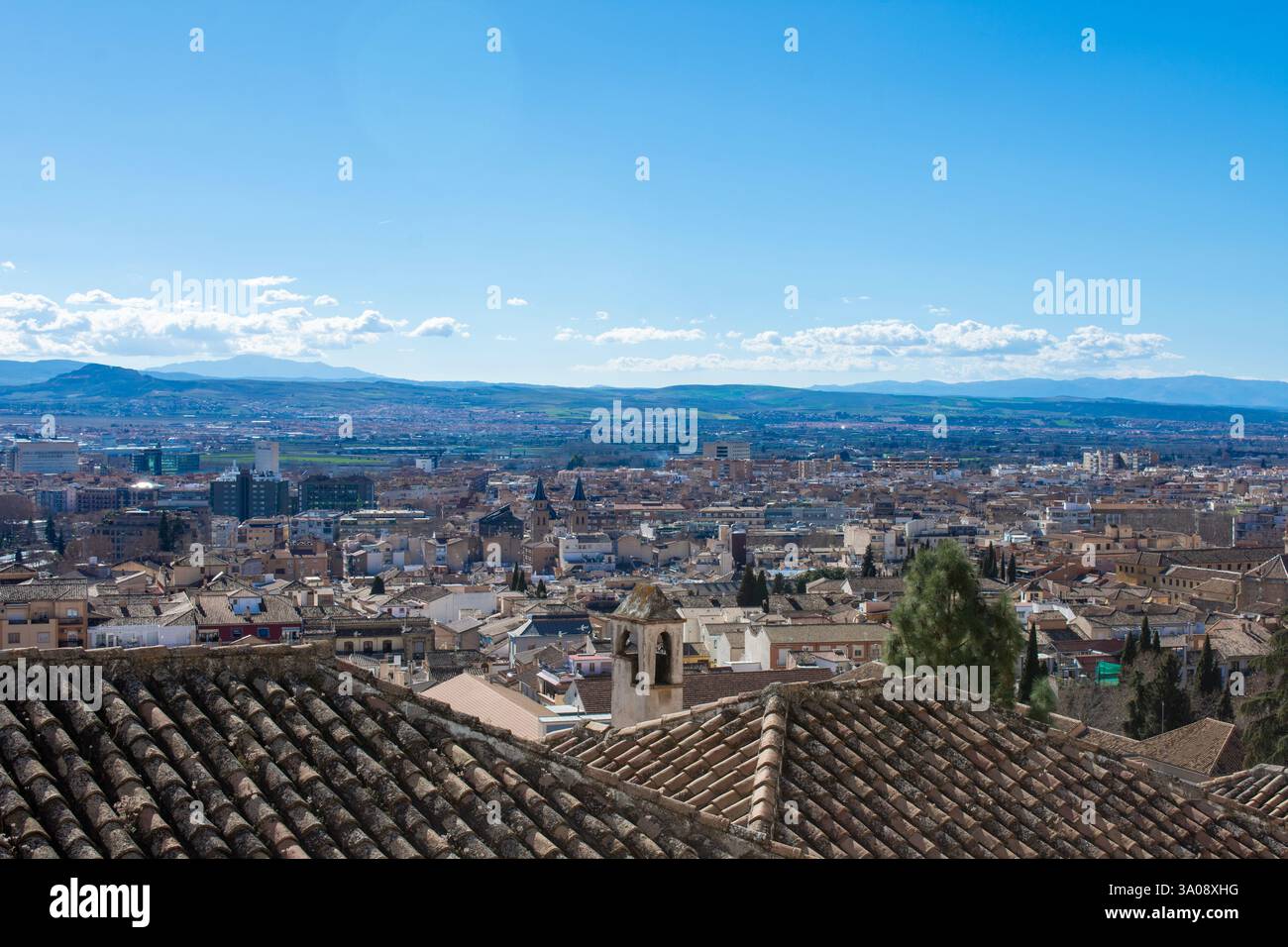 View of the city of Granada from a viewpoint. Stock Photo
