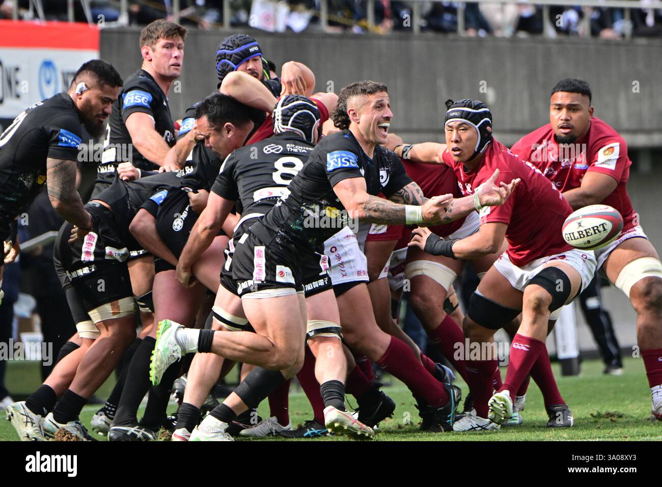 BlackRams' TJ Perenara during the 2024-25 Japan Rugby League One match ...