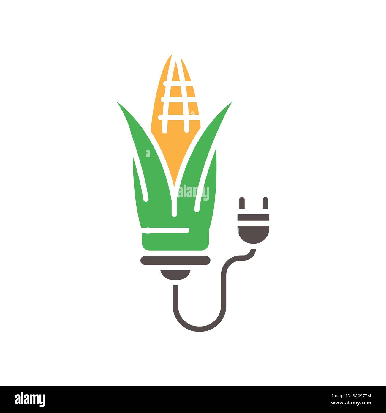 Bioenergy flat icon. Vector isolated element. Editable stroke. Stock Vector