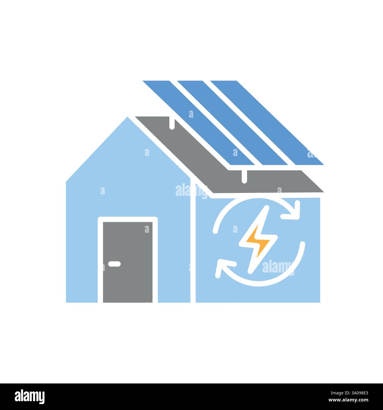 Energy efficiency flat icon. Vector isolated element. Editable stroke. Stock Vector