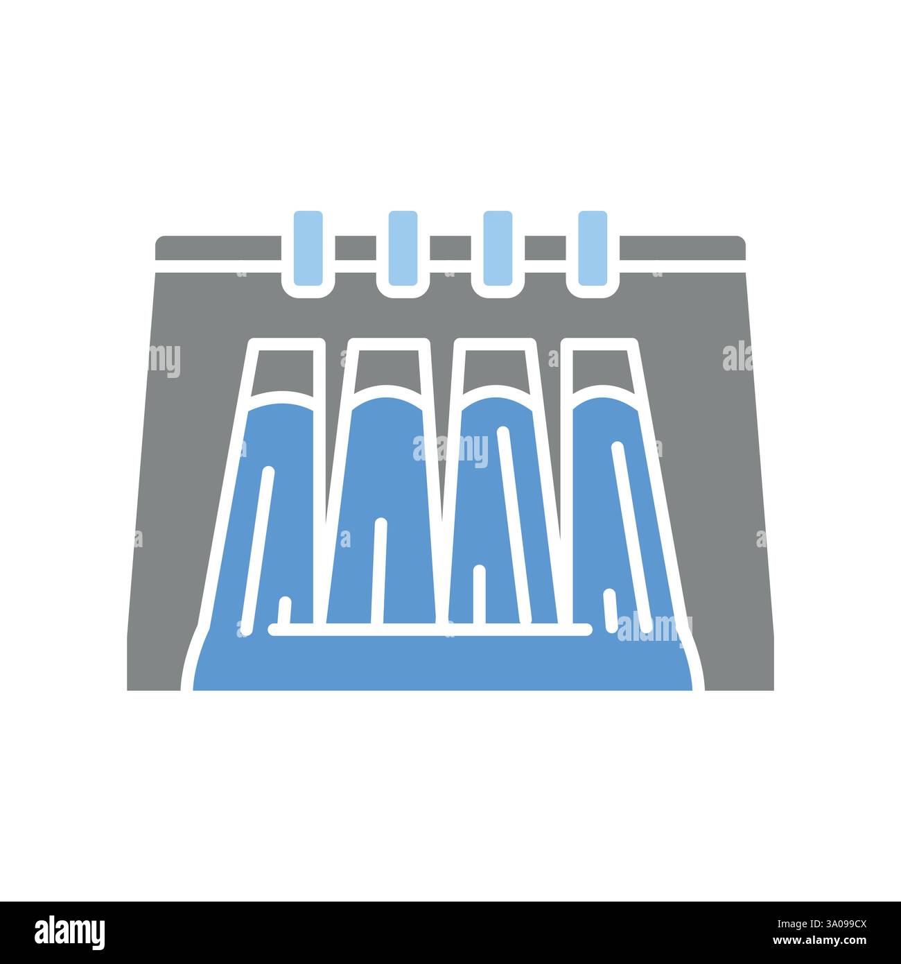 Hydroelectric power plant color line icon. Vector isolated element ...