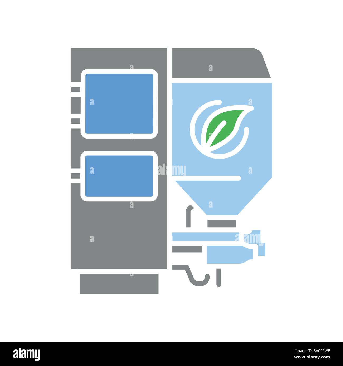 Pellet boilers color line icon. Vector isolated element. Editable stroke. Stock Vector