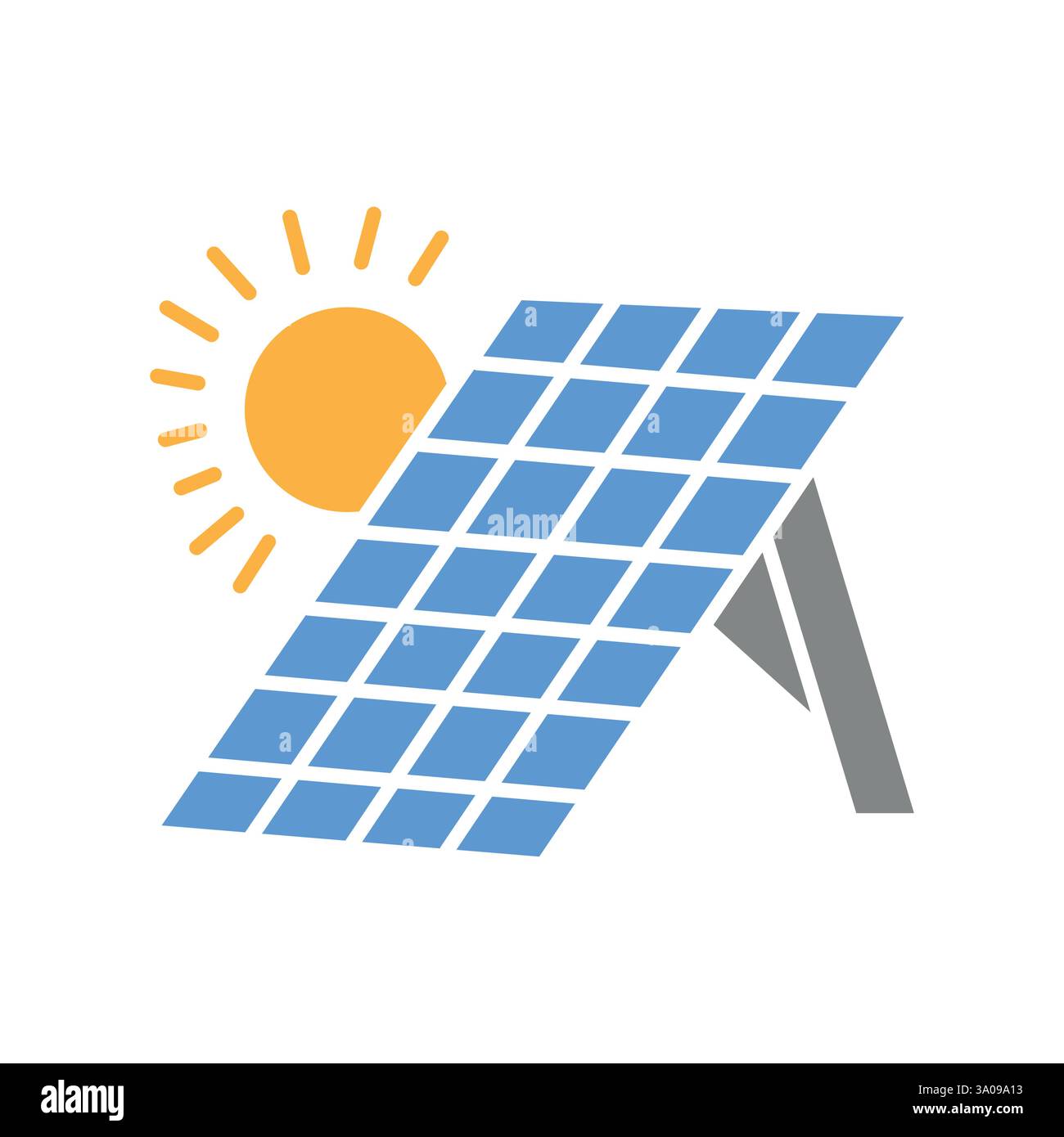 Photovoltaic Panel flat icon. Vector isolated element. Editable stroke. Stock Vector