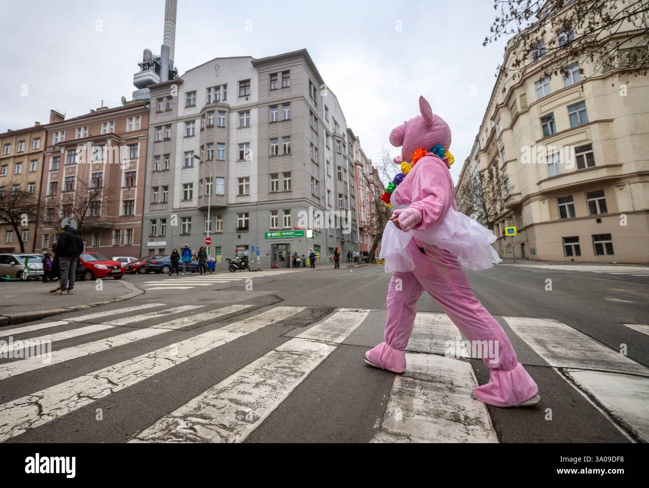 Zizkov carnival procession (Slavic carnival) in Prague, Czech Republic